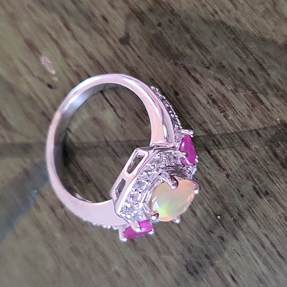 Genuine Opal/ Ruby Ring - image 2